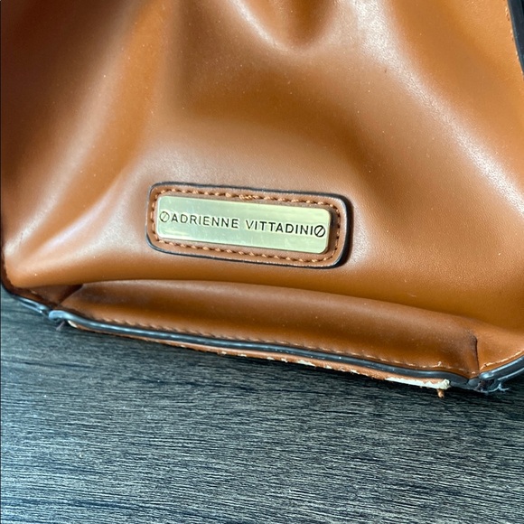 Adrienne Vittadini Brown Monogram Handbag - Picture 3 of 11